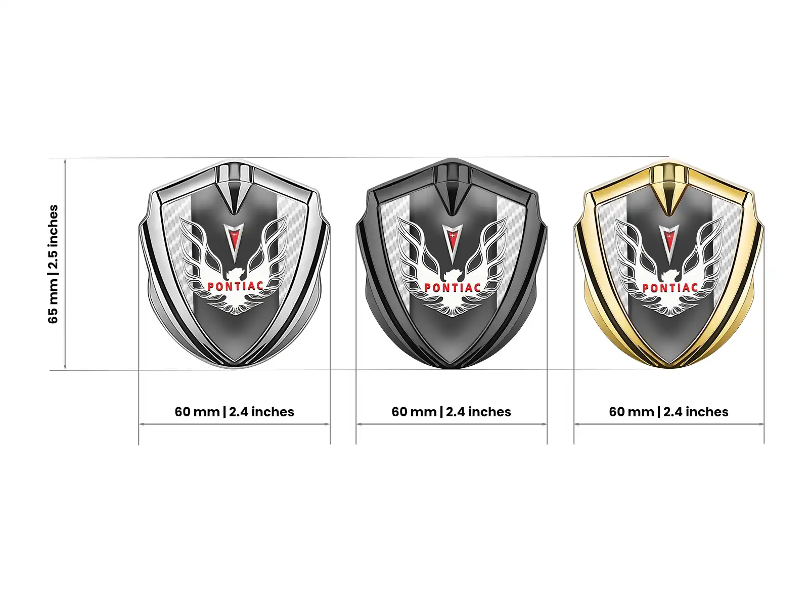 Pontiac Emblem Silicon Badge Luxury Design Alloy Edge